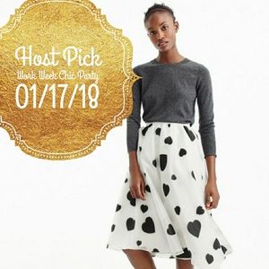 🎉HP🎉J. Crew Organza Heart Print Midi Skirt